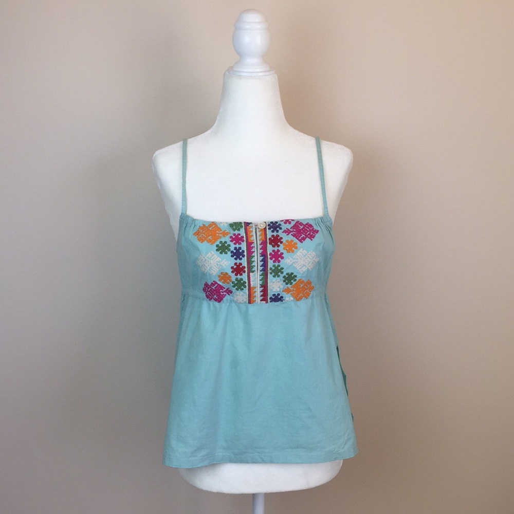 Free People - Embroidered Boho Festival Tank Top
